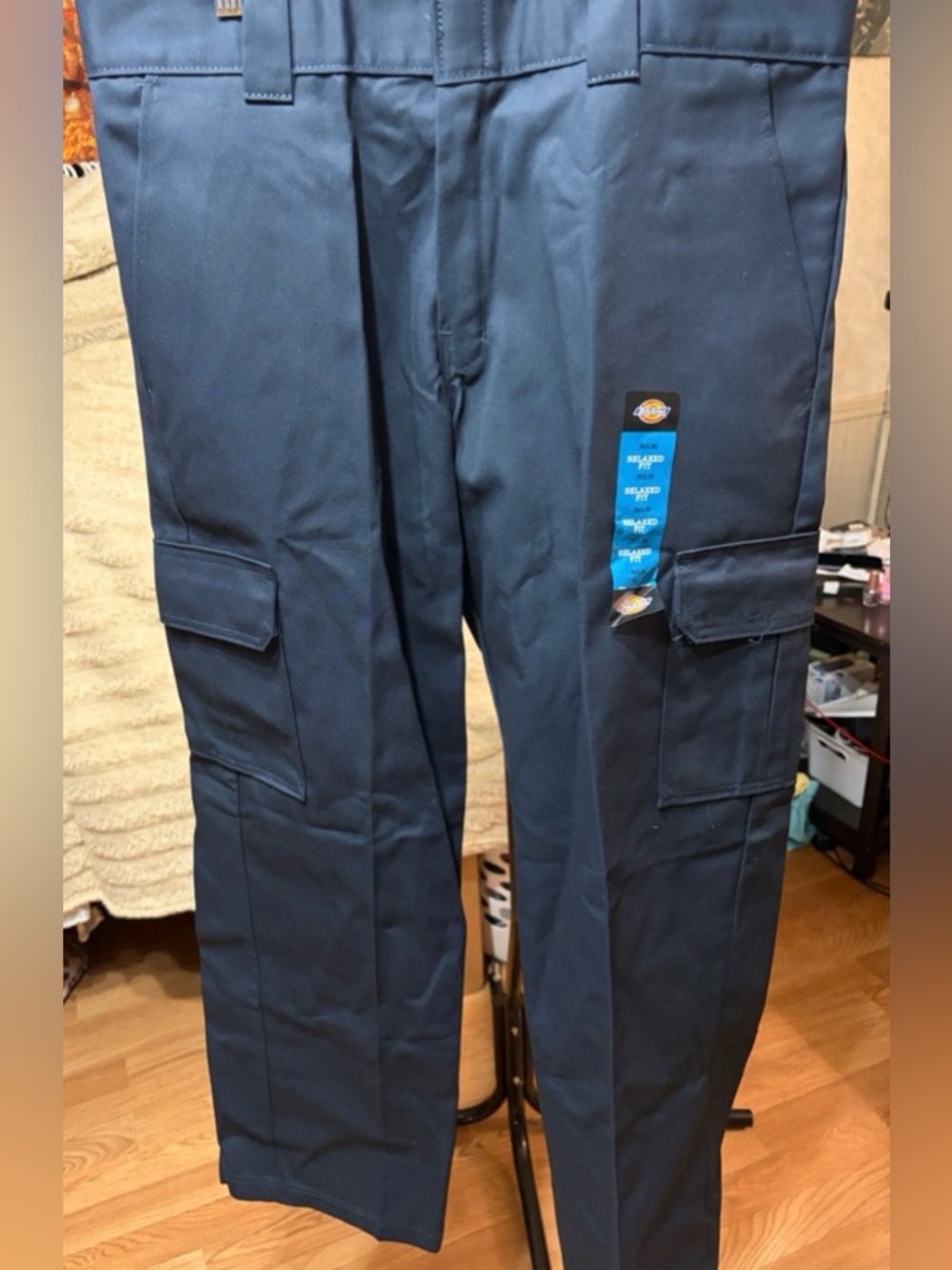 🛠️ Dickies Navy Blue Relaxed Fit Straight Leg Cargo Work Pants Men’s 36x30 NWT